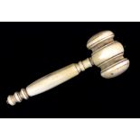 A 19th century ivory gavel with octagonal handle and knopped terminal, length 13.5cm.Additional