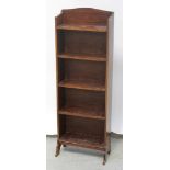 An Edward VII mahogany narrow open bookcase with galleried back, height 117cm.