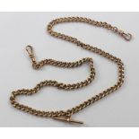 A 9ct gold double Albert watch chain, approx 42g.