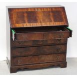 A reproduction mahogany inlaid bureau,