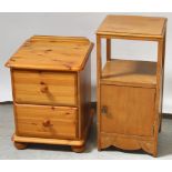 Two non-matching bedside cabinets,