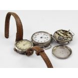 A hallmarked silver trench style wristwatch,
