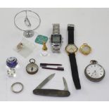 A collection of watches to include a plated Rotherham's of London open face pocket watch with