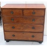 A Victorian mahogany chest of two-over-three graduated drawers, on later bun feet, height 99cm.