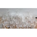 A large quantity of cut glass and crystal to include Edinburgh Crystal sundae dishes, wine glasses,