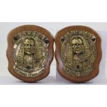 A pair of early 20th century brass Ransom safe plaques,