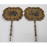 A pair of 19th century hand-held face screens,