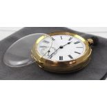 An 18ct gold open face pocket watch, the dial set with Roman numerals and subsidiary dial.