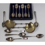 A set of six George III hallmarked silver teaspoons, marks rubbed,