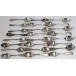 A group of mainly Victorian and some Georgian hallmarked silver spoons, some matching,