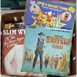 A small collection of 7" singles and LPs to include Nina and Fredrick, Elton John, Slim Whitman,