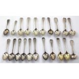 Assorted Georgian and later teaspoons, approx combined 10ozt.