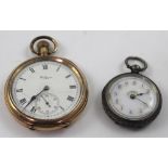 A gold-plated open-faced gentlemen's pocket watch by Waltham,