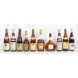 MARTELL; two bottles of 'VS' fine cognac, 40%, 1lr and 70cl bottles, a single bottle Samalens Bas
