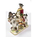 CAPODIMONTE; a 19th century porcelain Count Bruhl's Tailor figure group after the Meissen