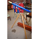 A Poyser handmade three inch refracting astronomical telescope with two eyepieces, finder and