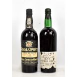 Two bottles of port comprising Royal Oporto 1963 and Taylor's Quinta de Vargellas 1967, both 75cl (