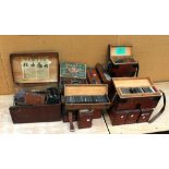 A good and large collection of magic lantern equipment and slides, the majority produced by Newton &