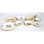 A group of Royal Doulton and Wedgwood Beatrix Potter and Bunnykins nursery ware.