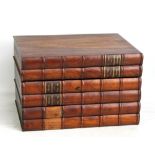 Three lepidoptera boxes in the form of pairs of books, height 37.5cm.