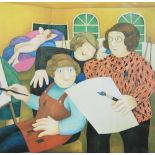 BERYL COOK (1926-2008); a signed limited edition coloured print 'Art Class', published in 1979 by