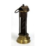 A Thomas & Williams of Aberdare safety lamp with gauze central section and brass base, height 23.