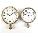 Two early 20th century vehicle clocks; 'The Branson 8 Day Motor Watch' in chromed/plated case, the