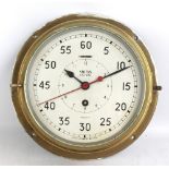 SMITHS; a brass cased ship-type 'Astral' clock, the circular dial set with Arabic numerals and