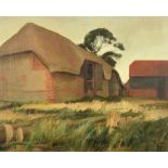 GERALD COOPER (active early to mid-20th century); oil on canvas, 'Sussex Barn', unsigned, titled and