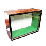 A glass-fronted display case, width 66.5cm.