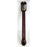 A mahogany stick barometer with scale inscribed N. Davidson Dunse, length 102cm.