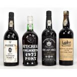 Four bottles of port comprising Delaforce 1975, Warre's 1977, Mitchell Colheita 1977 and Quinta do