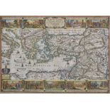 JOSEPH MOXON; an early 18th century map, 'The Travels of St Paul and Other The Apostles, or a