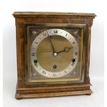 ELLIOTT; an oak cased eight day lever Westminster and Whittington chime clock, the silvered