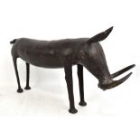 A Benin type bronze warthog, 19.8 x 38cm.