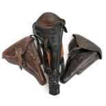 R EHRHARDT POESSNECK; a WWII period Third Reich leather holster stamped and dated 1939 to reverse,