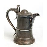 A large electroplated 19th century lidded jug, Dixon & Son, height 28cm.