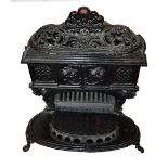 A cast iron stove.