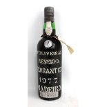 D'OLIVEIRAS; a single bottle of 1977 Reserva Terrantez Madeira wine, with attached label, 20% 75cl.