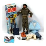 PALITOY; a boxed 'Adventurer' Action Man with various clothing and accessories. Additional