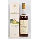 THE MACALLAN; a single bottle of 12 Years Old single Highland malt Scotch whisky, 43% 1ltr, in