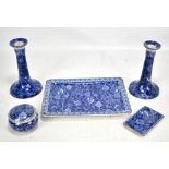SHELLEY; a group of 'Blue Dragon' pattern decorated items comprising dressing table tray (af), 27.