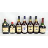 MARTELL; four bottles of cognac, two 'Very Special', all 70 proof 24floz, and three further