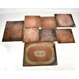 MINTON & CO; eight early 19th century rare ex-factory engraved copper plates including a Christopher