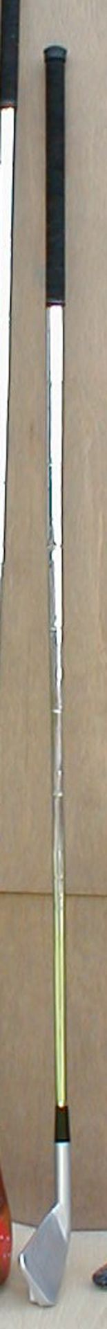 A giant golf club iron with fluted shaft, approx length 310cm.