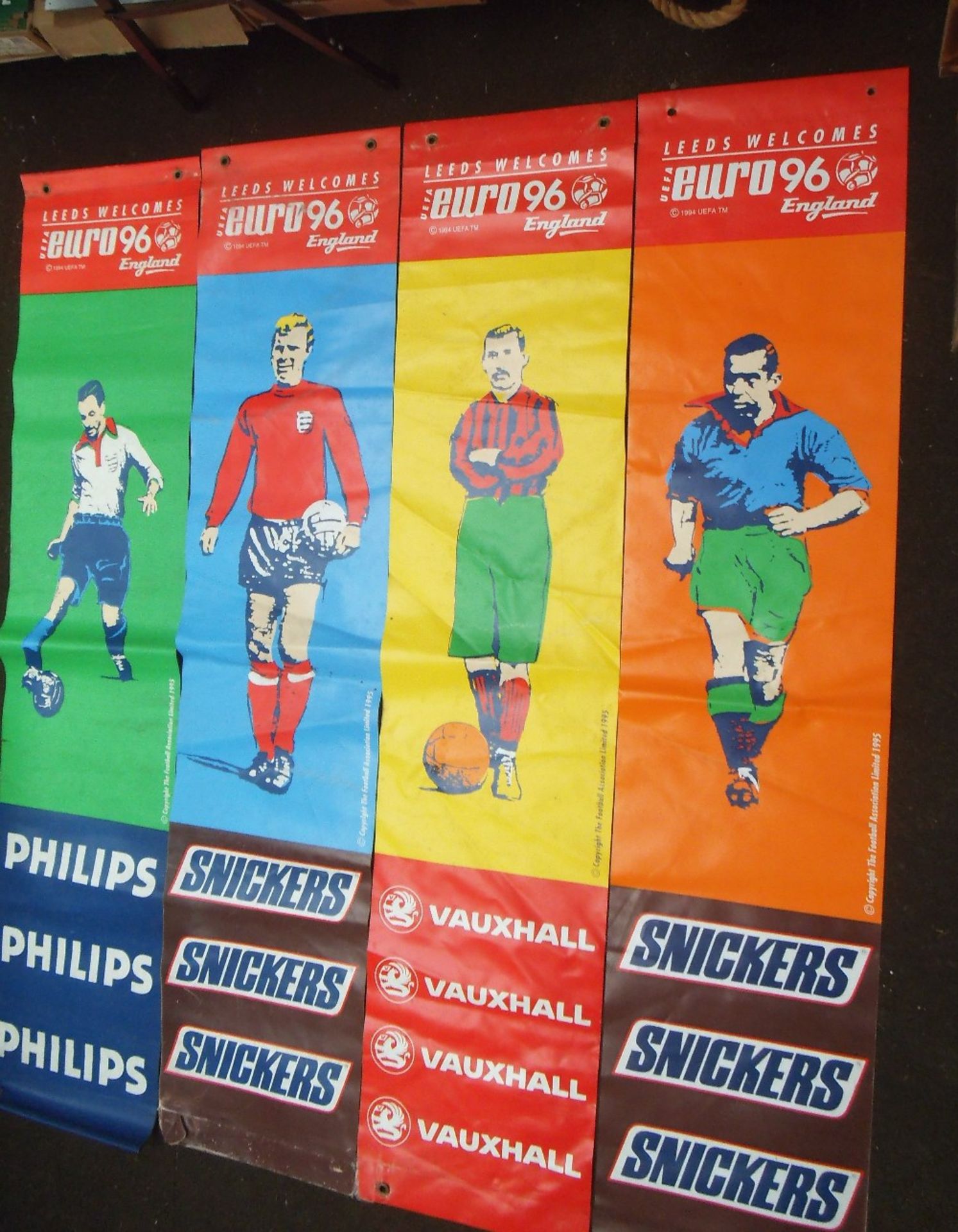 Original Vinyl Street Banners made for the City of Leeds hosting Euro ’96 Football Championship each