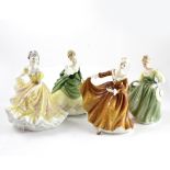 Royal Doulton; four figures to include HN2193 'Fair Lady' (af), HN279 'Ninette',