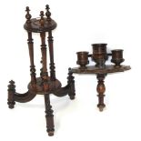 A late 19th/early 20th century mahogany turned smokers' stand,