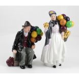 Royal Doulton; two figures HN1954 'The Balloon Man' and HN1843 'Biddy Penny Farthing',