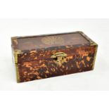 A late 19th/early 20th century Chinese tortoiseshell mounted rectangular box with gilt metal mounts